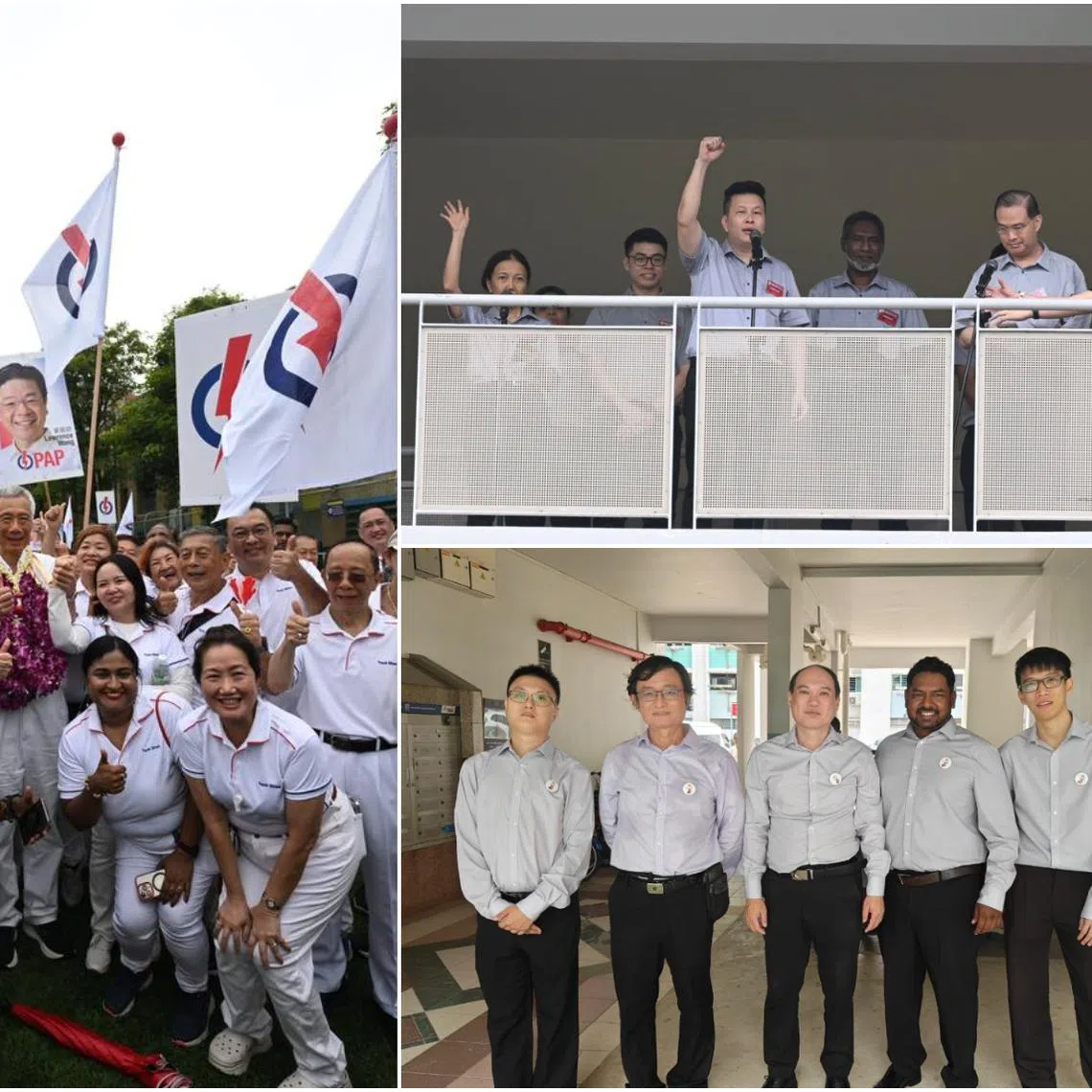 Senior Minister Lee Hsien Loong will lead the PAP team against challengers from the Singapore United Party (top right) and People’s Power Party.