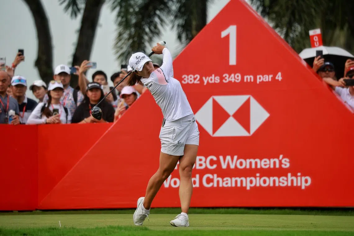 Ko Jin-young of South Korea in action during the final round of HSBC Women's World Championship at Sentosa Golf Club’s Tanjong Course on March 5, 2023. ST Photo: Kevin Lim kkgolf05