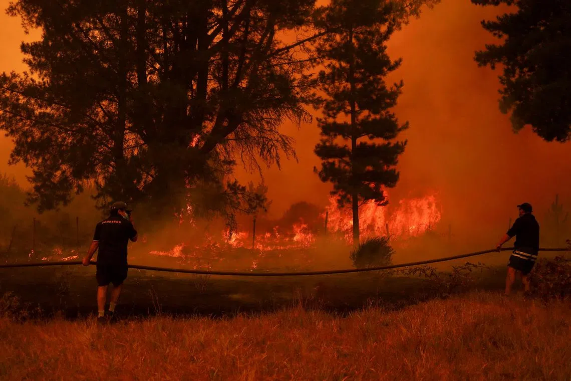 The fires have killed 24 people so far in south-central Chile.