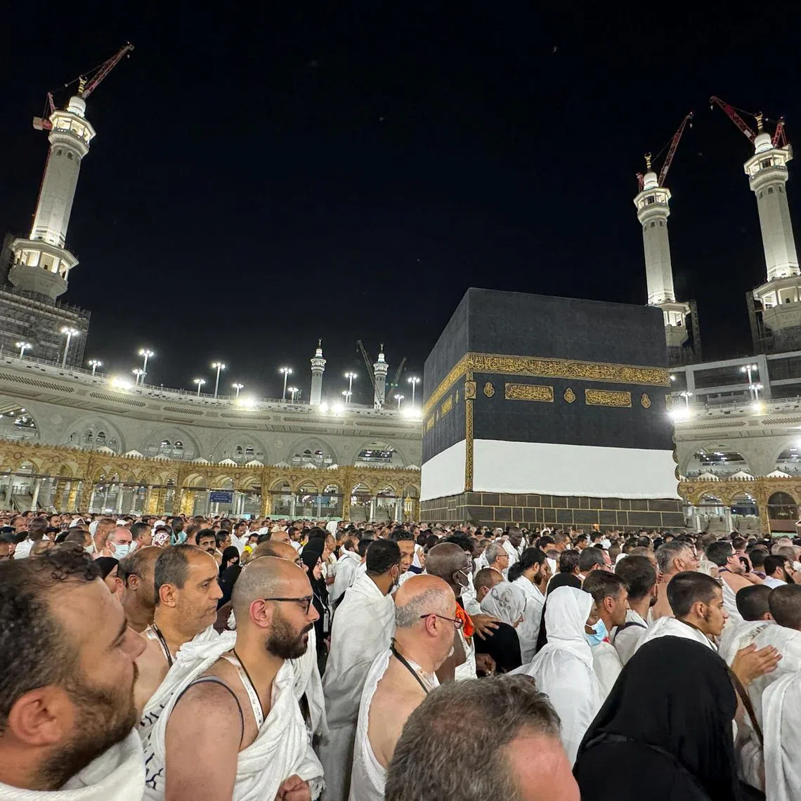 Muslim pilgrims circle the Kaaba as they perform Tawaf during the annual haj pilgrimage at the Grand Mosque in Mecca.