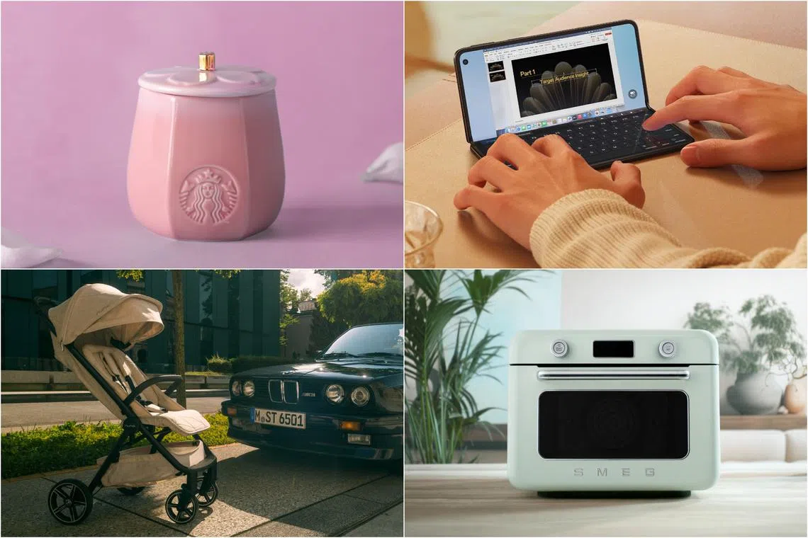 Starbucks’ cherry blossom merchandise, Oppo's new foldable phone, BMW-inspired strollers and Smeg's new countertop oven. 