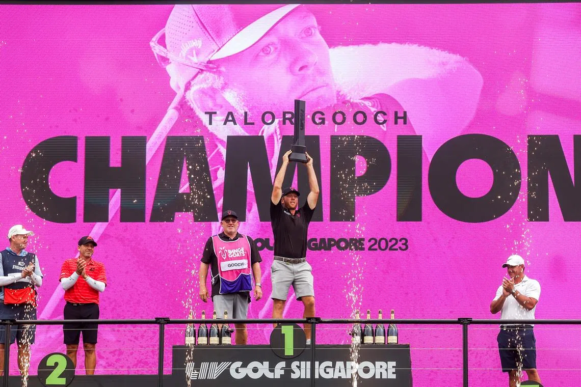 Talor Gooch won the inaugural LIV Golf Singapore at the Sentosa Golf Club in April 2023. 