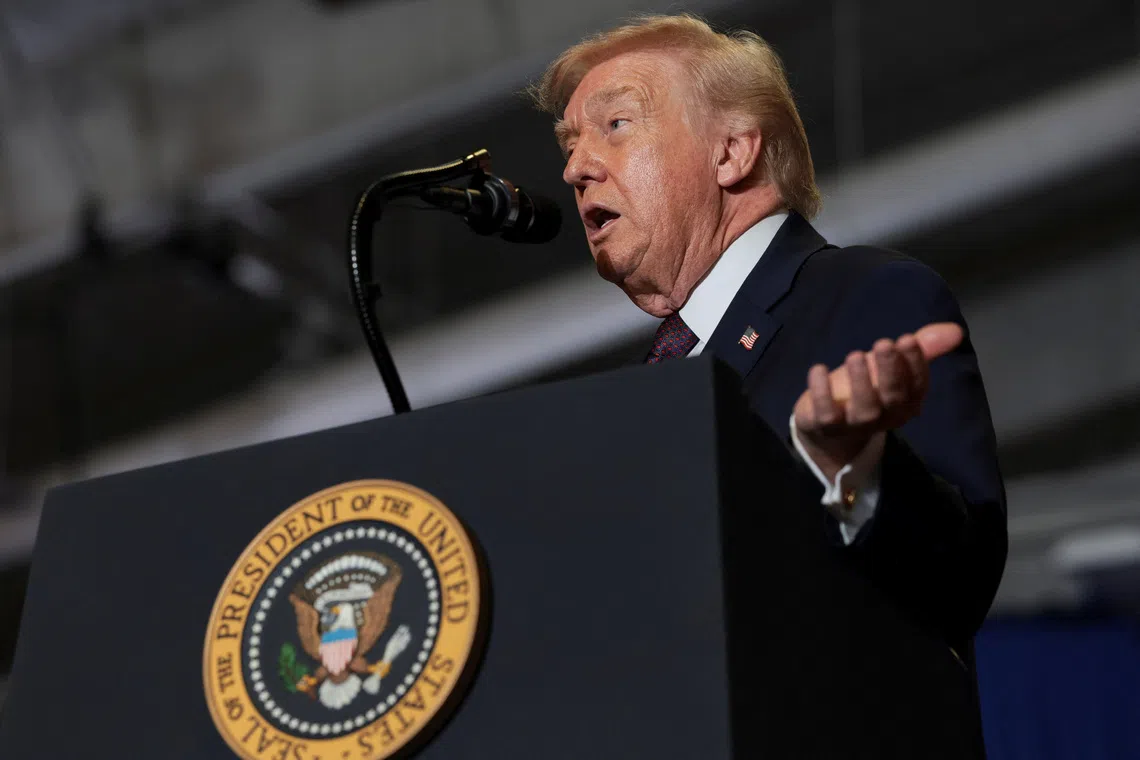 U.S. President Donald Trump speaks at Rocky Mount Event Center in Rocky Mount, North Carolina, U.S., December 19, 2025. REUTERS/Jessica Koscielniak