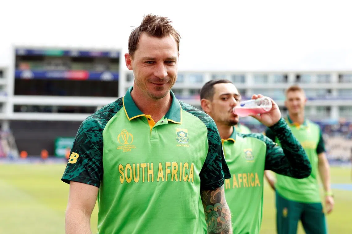 FILE PHOTO: Cricket - ICC Cricket World Cup - South Africa v India - The Ageas Bowl, Southampton, Britain - June 5, 2019   South Africa's Dale Steyn before the match   Action Images via Reuters/Paul Childs/File Photo