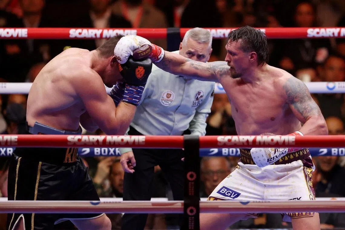 Boxing - Oleksandr Usyk v Rico Verhoeven - WBC Heavyweight Title - Giza, Egypt - May 24, 2026
Oleksandr Usyk in action during his fight against Rico Verhoeven REUTERS/Amr Abdallah Dalsh