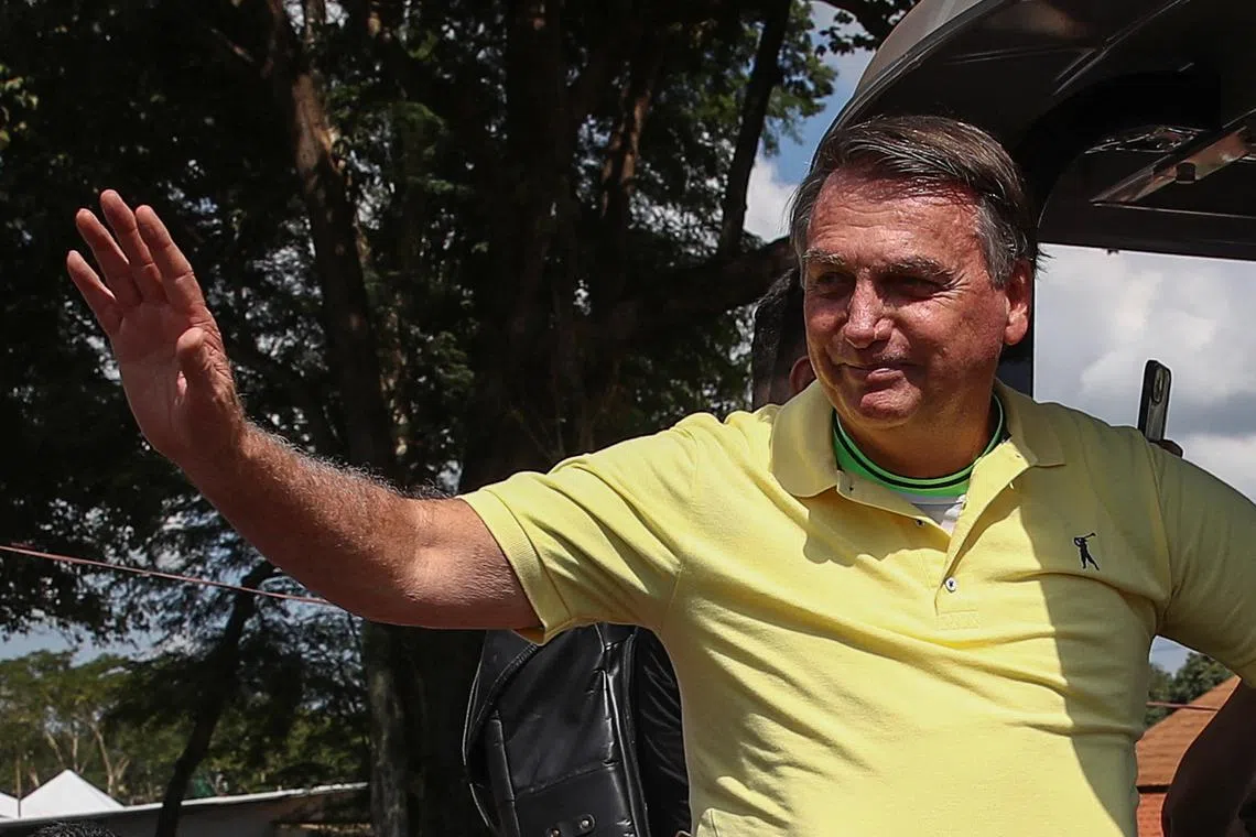 FILE PHOTO: Brazil's former President Jair Bolsonaro attends the Agrishow fair, in Ribeirao Preto, Brazil, May 1, 2023. REUTERS/Carla Carniel/File Photo