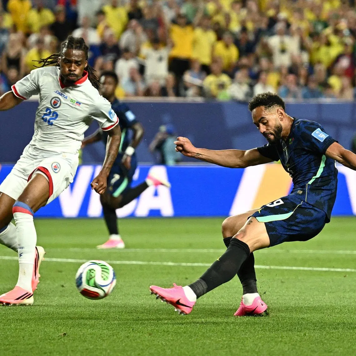 Brazil's Matheus Cunha scored two goals as Brazil beat Haiti 3-0.