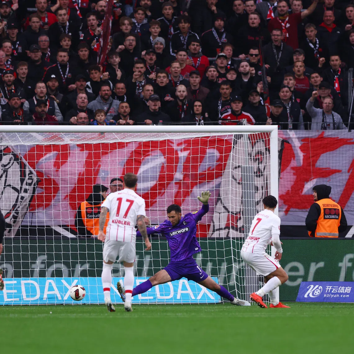 Soccer Football - Bundesliga - Bayer Leverkusen v SC Freiburg - BayArena, Leverkusen, Germany - October 18, 2026 Bayer Leverkusen's Patrik Schick scores their second goal REUTERS/Thilo Schmuelgen