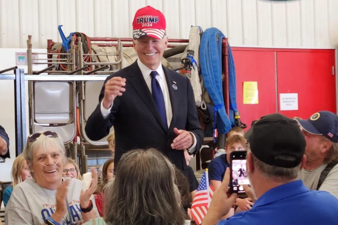 US President Joe Biden was dared to put on the cap as he attended a 9/11 commemorative event.