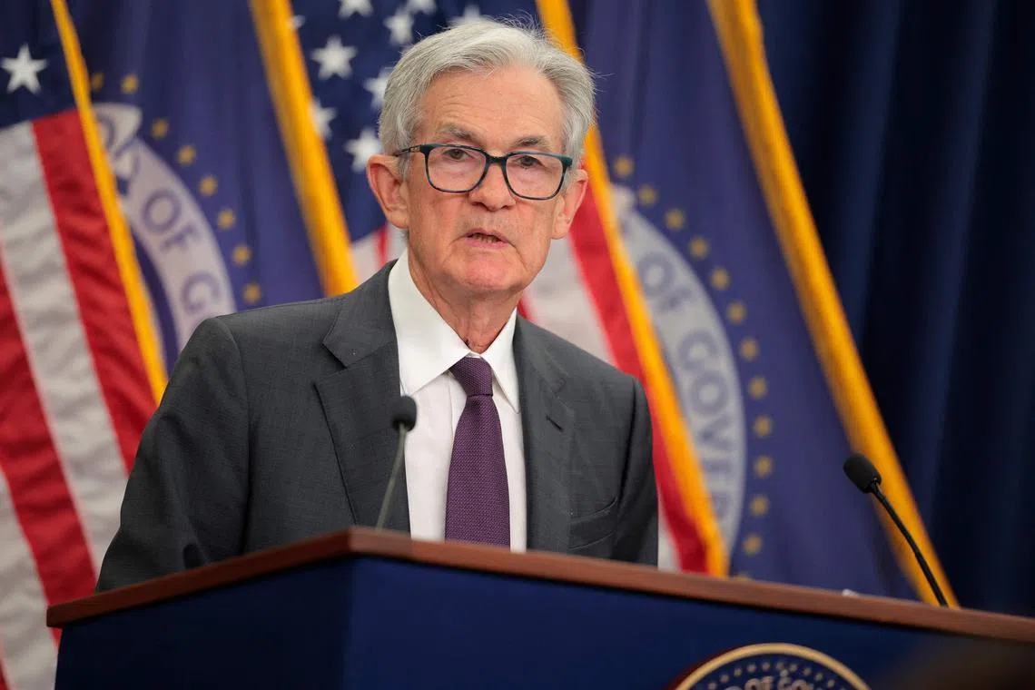 Federal Reserve chairman Jerome Powell talking to reporters following the regular Federal Open Market Committee meetings at the Fed on July 30, in Washington, DC.