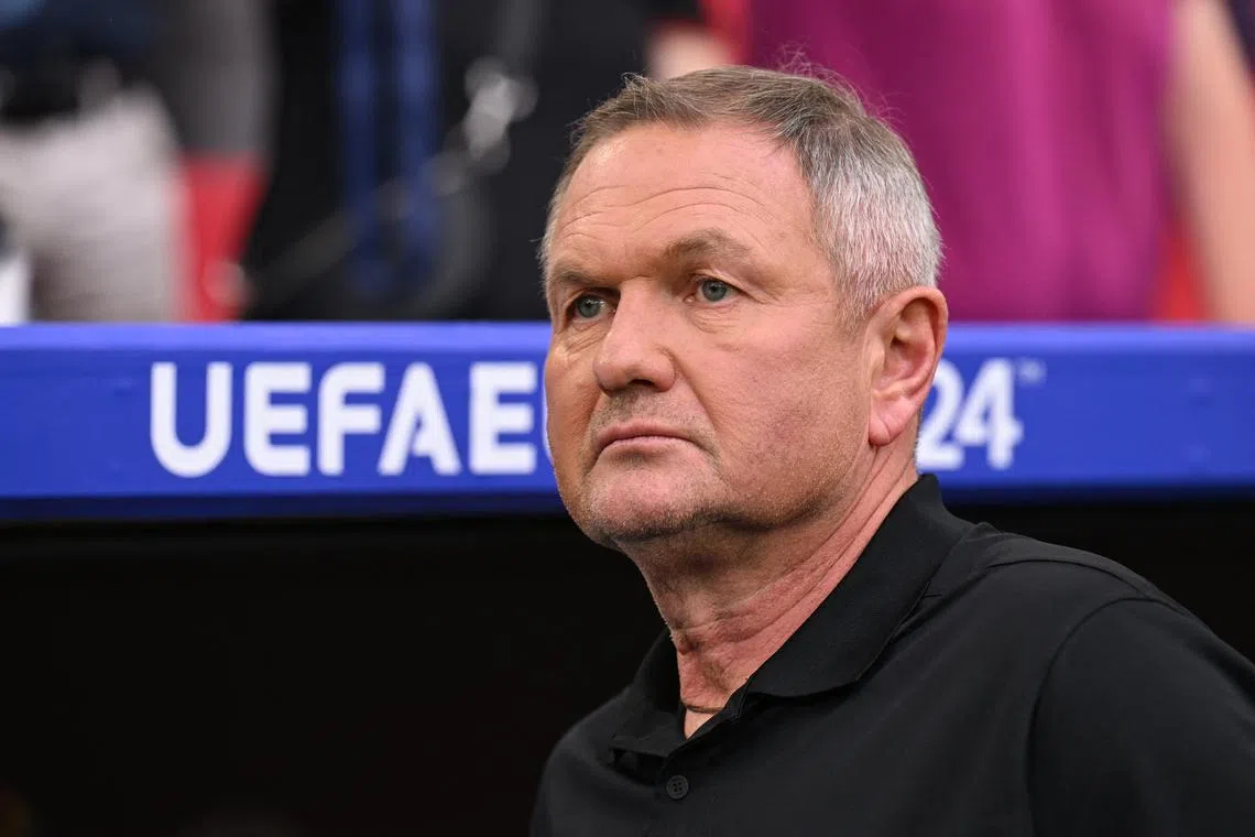 Soccer Football - Euro 2024 - Group C - Slovenia v Denmark - Stuttgart Arena, Stuttgart, Germany - June 16, 2024 Slovenia coach Matjaz Kek before the match REUTERS/Angelika Warmuth