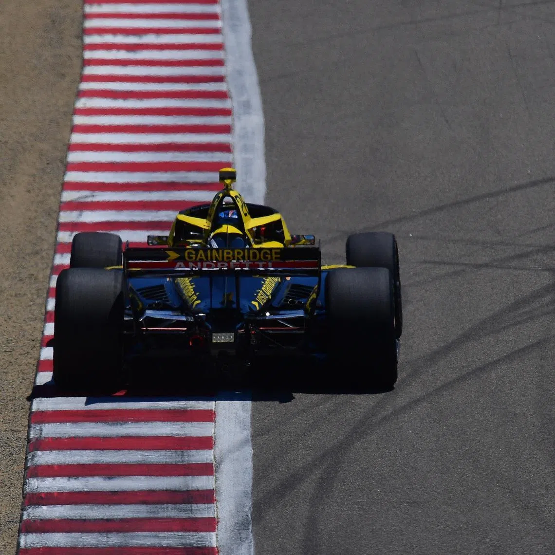Jul 27, 2025; Salinas, California, USA;  Andretti Autosport driver Colton Herta (26) during the Monterey Grand Prix at WeatherTech Raceway Laguna Seca. Mandatory Credit: Gary A. Vasquez-Imagn Images