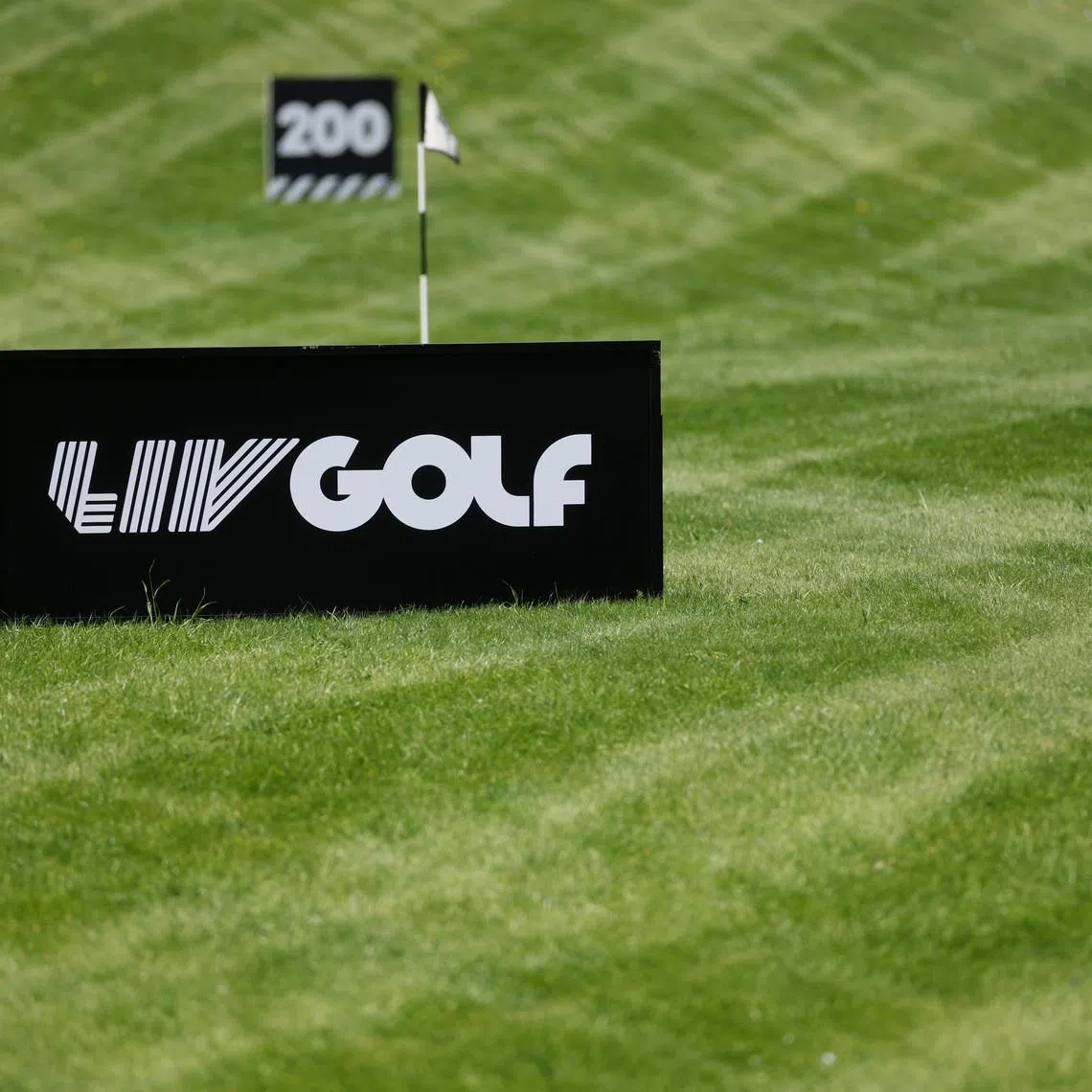FILE PHOTO: Golf - The inaugural LIV Golf Invitational - Centurion Club, Hemel Hempstead, Britain - June 7, 2022 General view of LIV Golf branding Action Images via Reuters/Paul Childs/File Photo