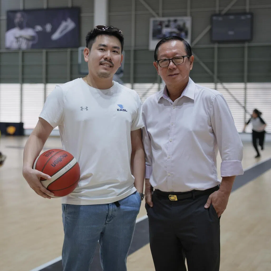 Basketball Association of Singapore president Seah Liang Bing (right) retains his seat on the BAS board after the elections at an extraordinary general meeting, while Alan Eucharis Choo is a new board member.