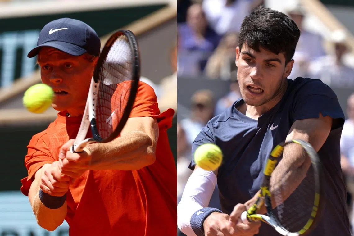 World number one Jannik Sinner has been placed in the same side of the draw as former champion Carlos Alcaraz.