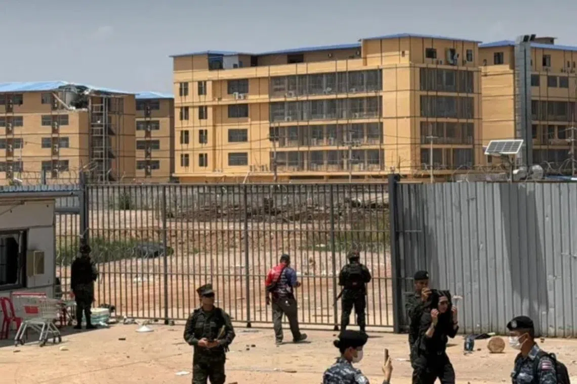 The site, located in the O Smach area near Chong Chom, has been identified as a base used by scammer networks regarded as a global threat.