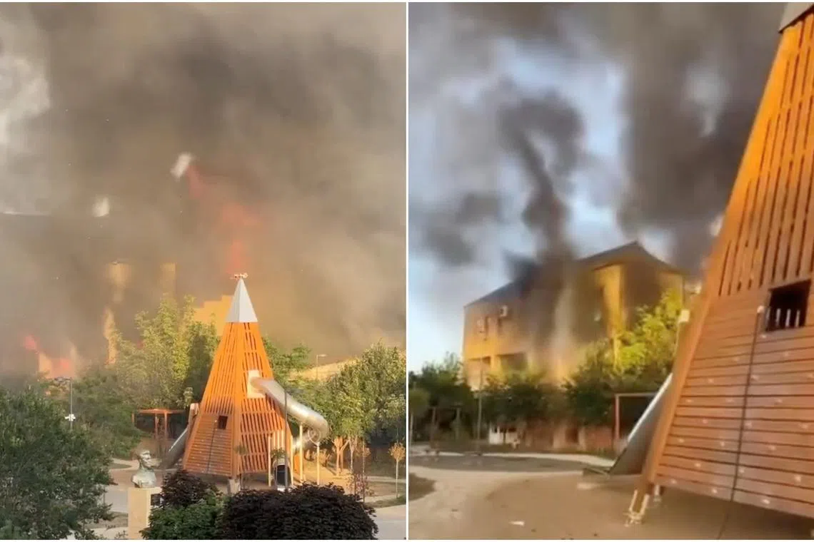 The gunmen attacked a synagogue and a church in Derbent. Both the synagogue and church were ablaze. 