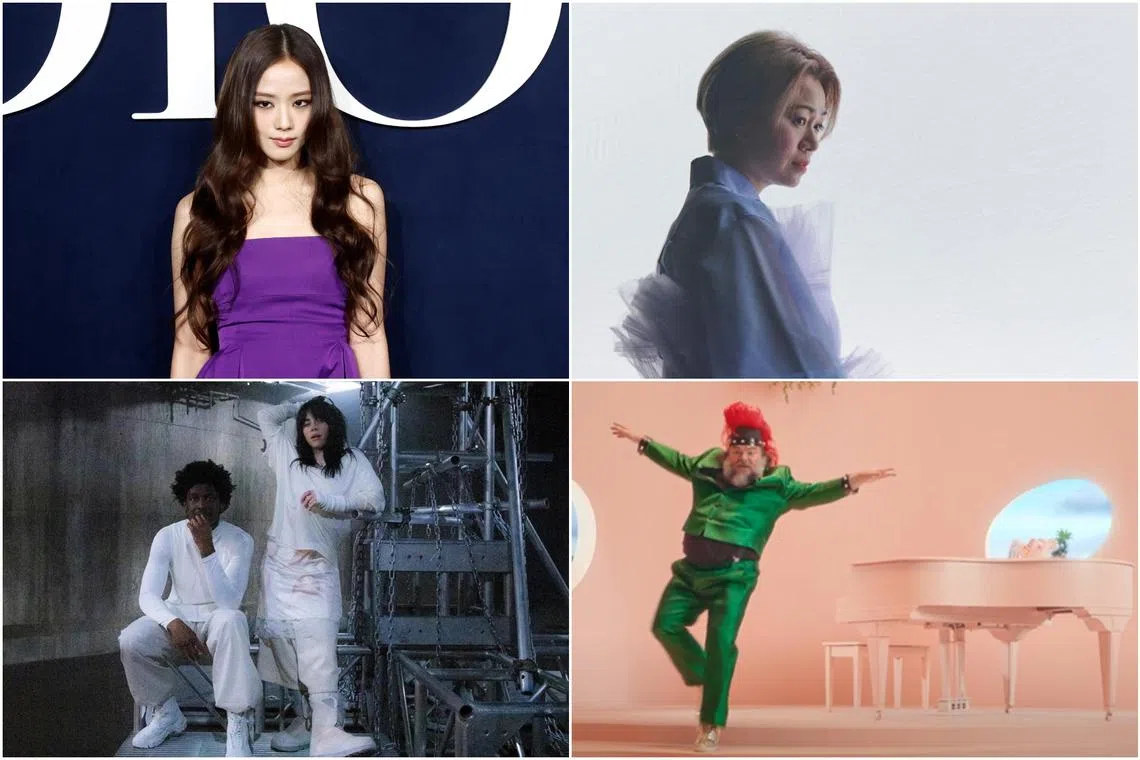 (Clockwise from top left) Blackpink member Jisoo, Singaporean singer Joanna Dong, Actor-singer Jack Black and British singer Labrinth. 