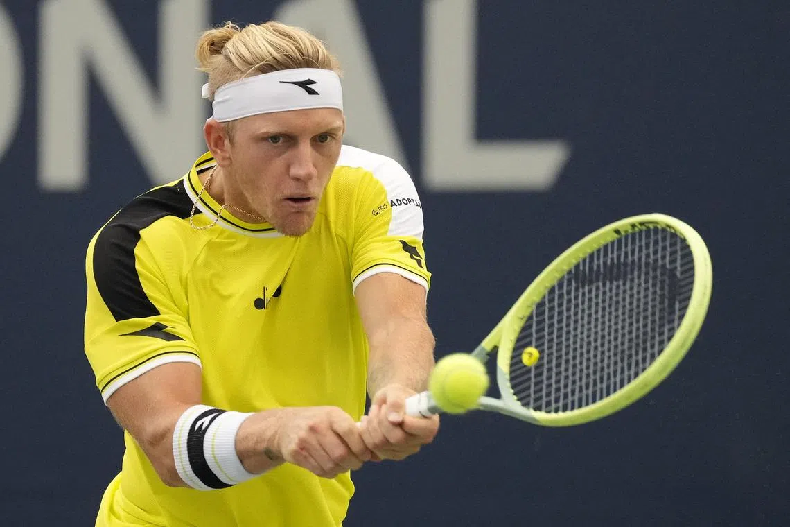 Spain's Alejandro Davidovich Fokina battled back from a third set deficit to win 7-6(4) 4-6 7-6(4).