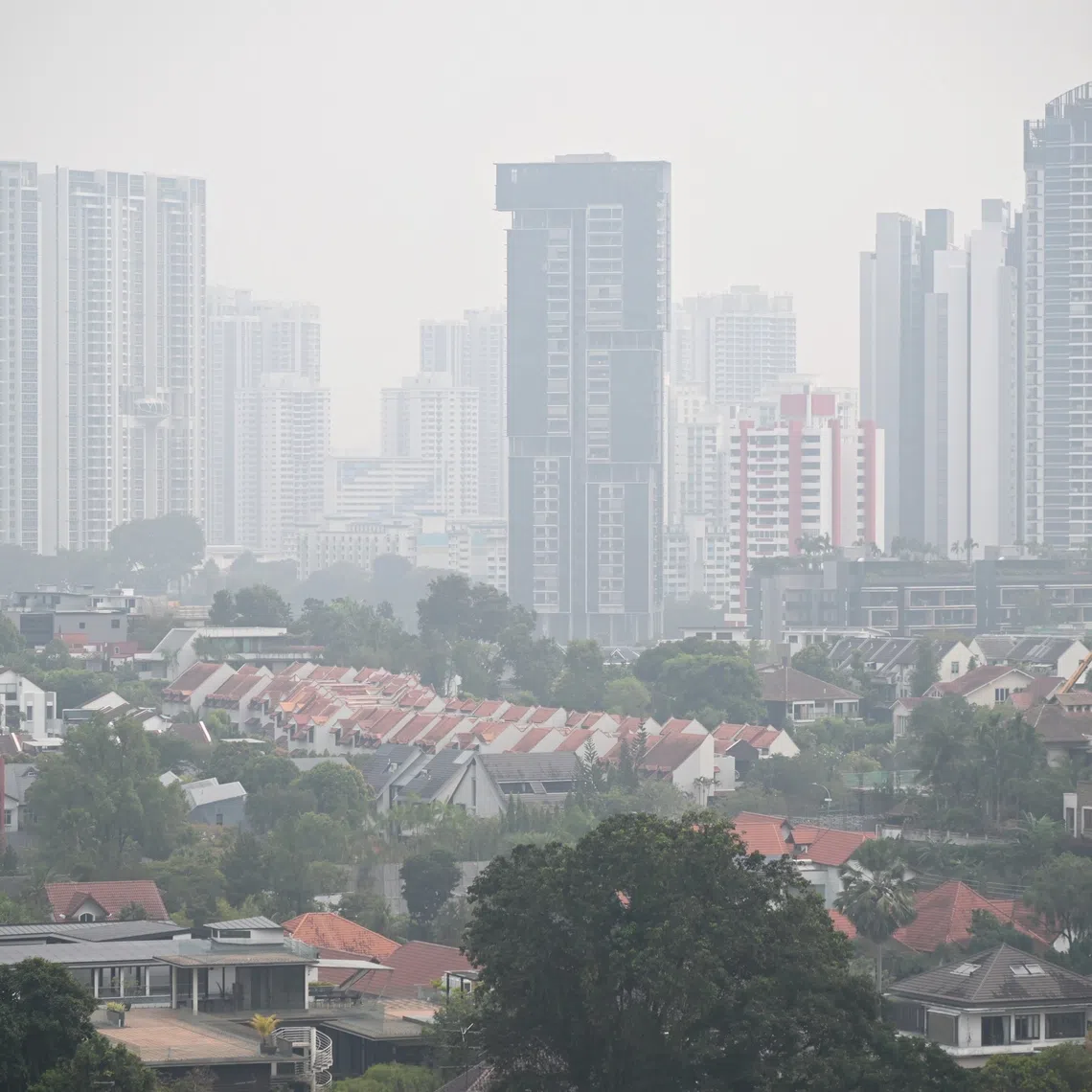 Hazy conditions as seen from Chancery Lane at 10.30am on Sept 17.