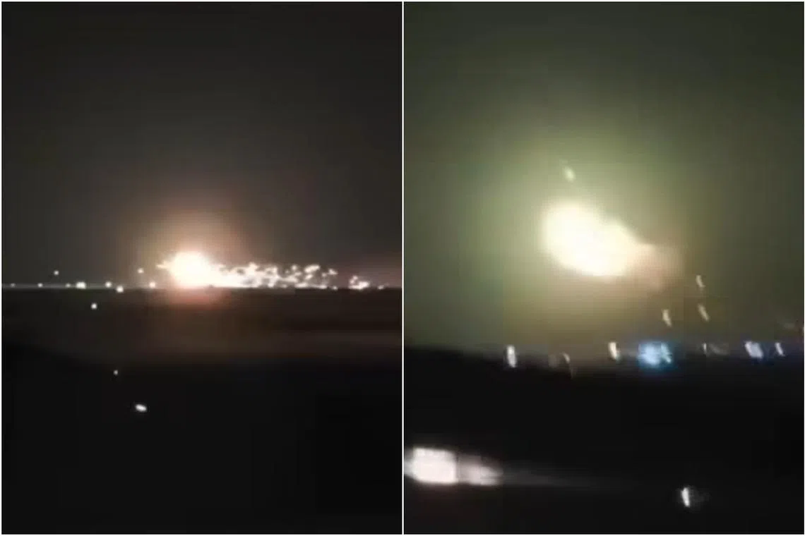 Videos on social media captured the fiery explosion as the jet took off.