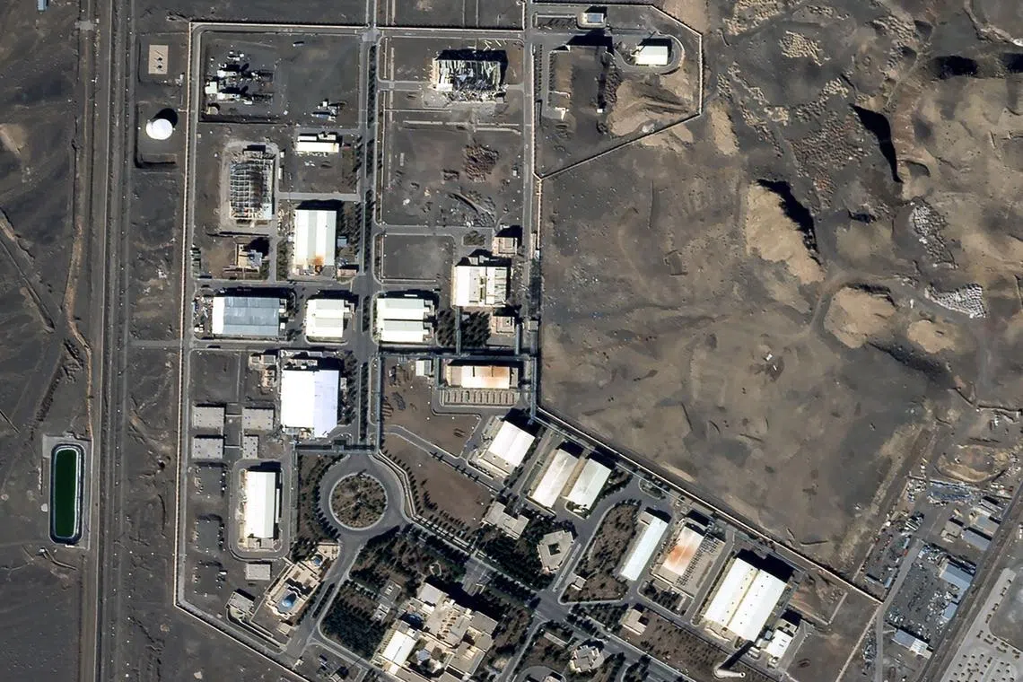 Damaged buildings at the Natanz Nuclear Facility in central Iran on March 1.