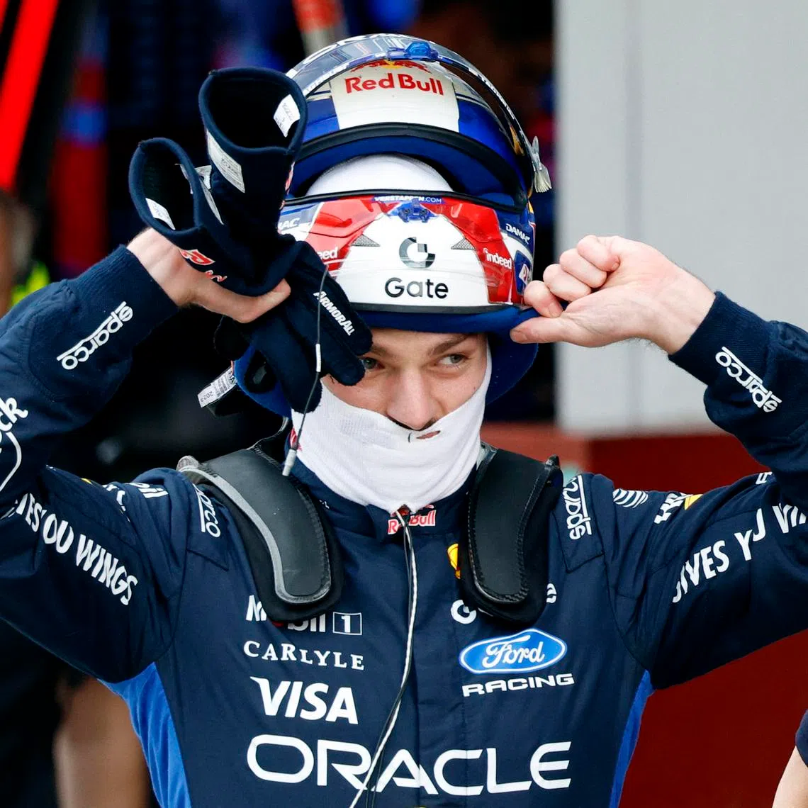 Formula One F1 - Japanese Grand Prix - Suzuka Circuit, Suzuka, Japan - March 28, 2026 Red Bull's Max Verstappen reacts after being eliminated during qualifying Pool via REUTERS/Franck Robichon