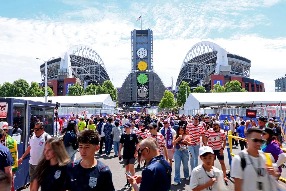 Soccer Football - FIFA World Cup 2026 - Group D - United States v Australia - Fans in Seattle - Seattle, Washington, U.S. - June 19, 2026 United States fans outside the stadium after the match IMAGN IMAGES via Reuters/Kevin Ng