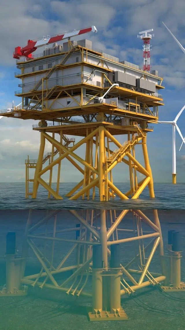 Offshore wind substation off Long Island, New York 