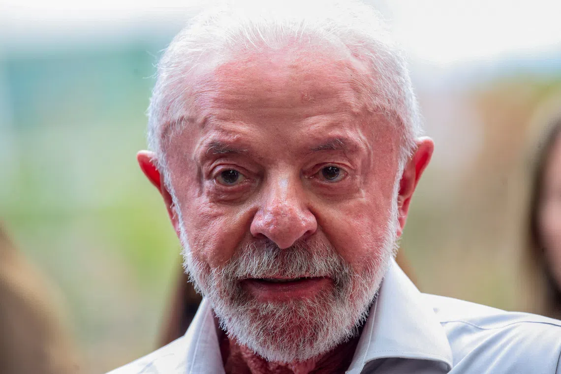 Brazilian President Luiz Inacio Lula da Silva, the Workers' Party (PT) candidate for presidential re-election speaks to the media, in Brasilia, Brazil, October 12, 2026. REUTERS/Adriano Machado