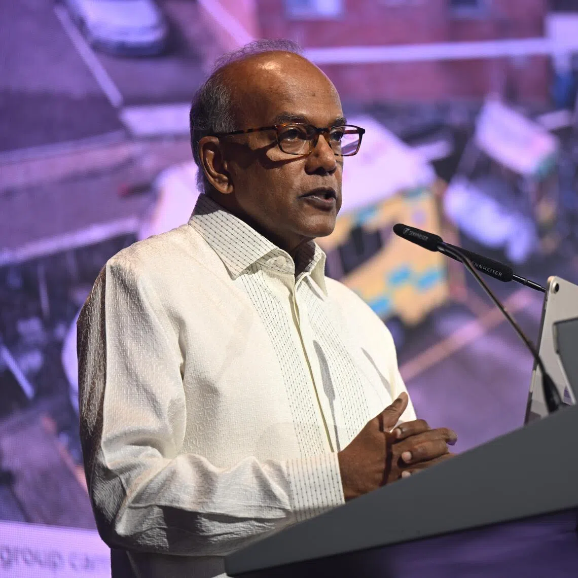 ST20260413_202670800745 Azmi Athni zyshan13//

Home Affairs Minister K. Shanmugam at the Home Team Promotion Ceremony 2026 for senior officers in the Volunteer Special Constabulary, Civil Defence Auxiliary Unit and civilian schemes of service on April 13, 2026. 

ST PHOTO: AZMI ATHNI