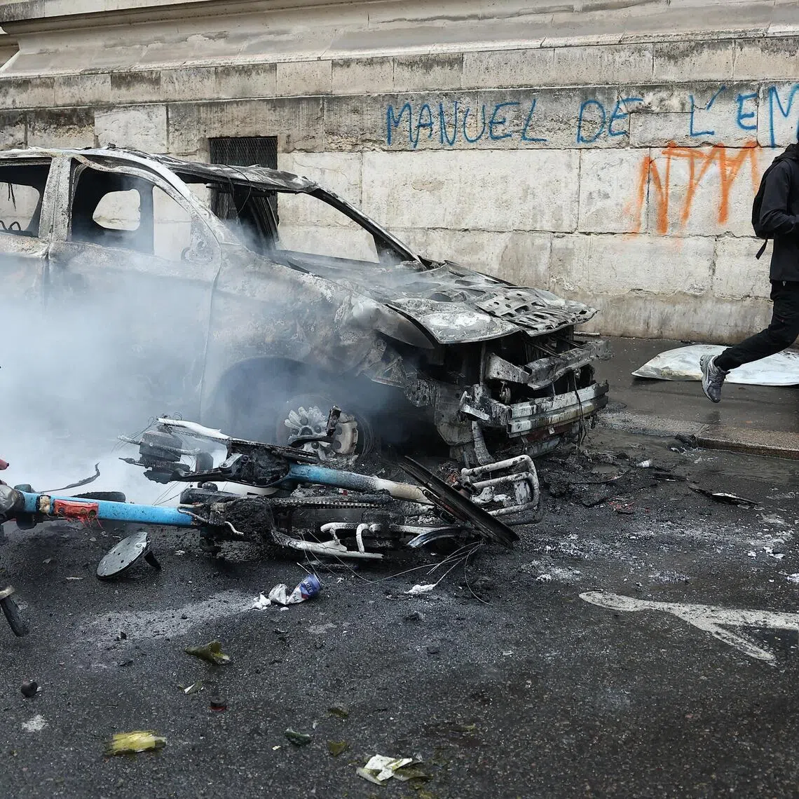 Major protests gripped France on Oct 17, where the police clashed with demonstrators as nationwide marches against soaring inflation devolved into street violence, widespread looting and fires.