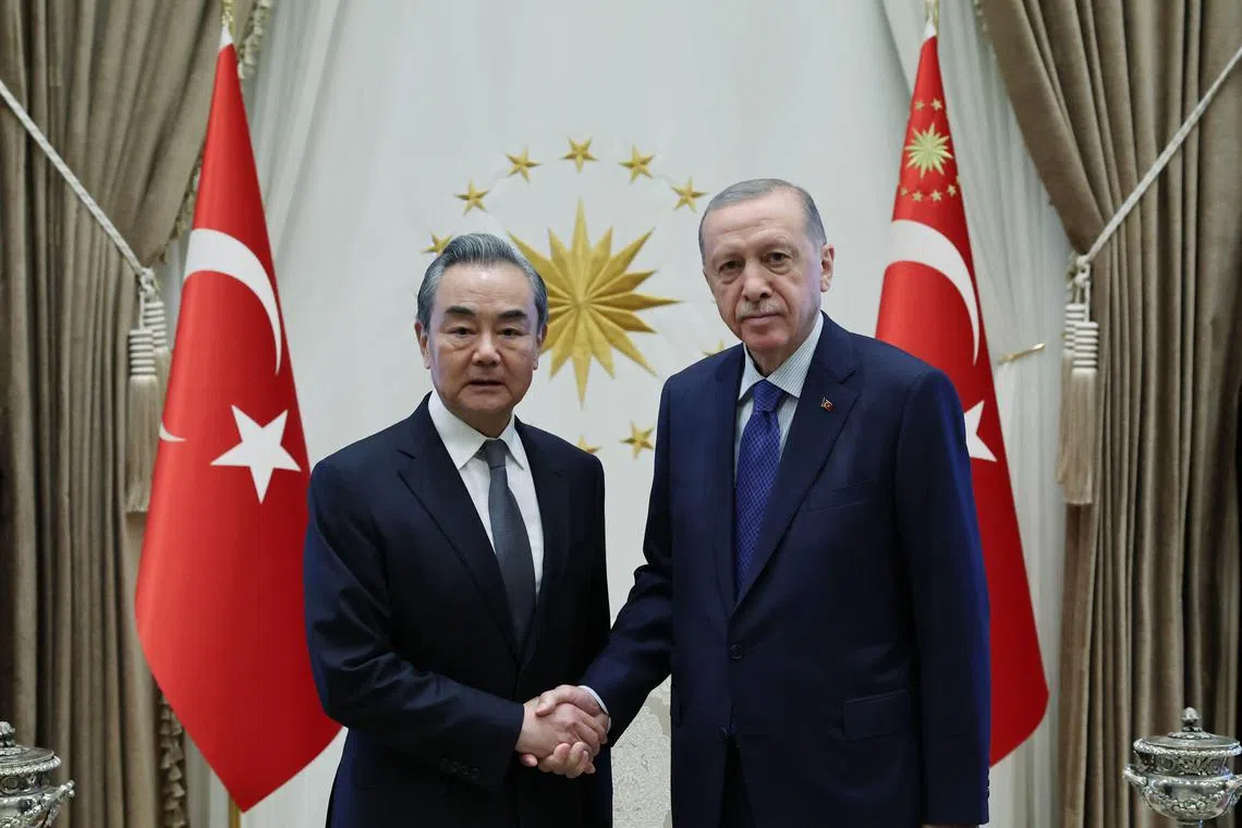 Turkish President Recep Tayyip Erdogan met Chinese Foreign Minister Wang Yi at the Presidential Complex in Ankara.