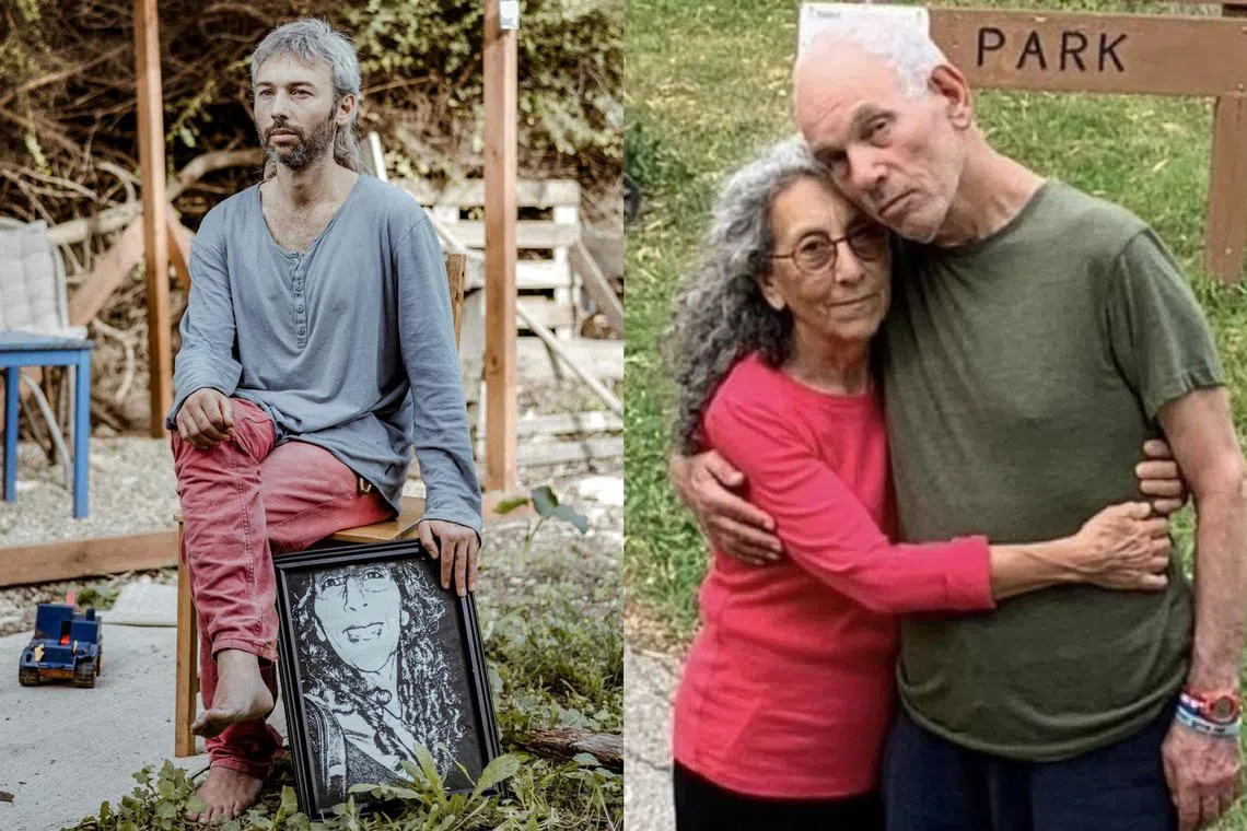 Mr Ahl Haggai (left) says his mother told a paramedic, in a final phone call, that both she and her husband had been wounded.