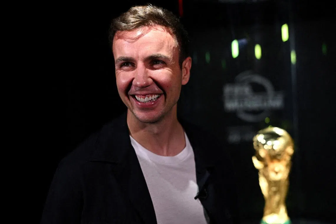 World Cup winner Germany’s Mario Gotze visits FIFA Exhibition in New York on June 24.
