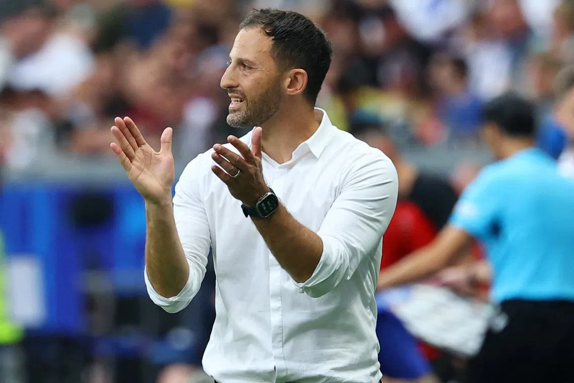 Soccer Football - Euro 2024 - Group E - Belgium v Slovakia - Frankfurt Arena, Frankfurt, Germany - June 17, 2024 Belgium coach Domenico Tedesco reacts REUTERS/Kai Pfaffenbach