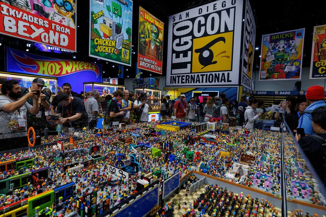 A Lego replica of the Comic-Con convention floor at the Comic-Con International in San Diego, California, in July. 