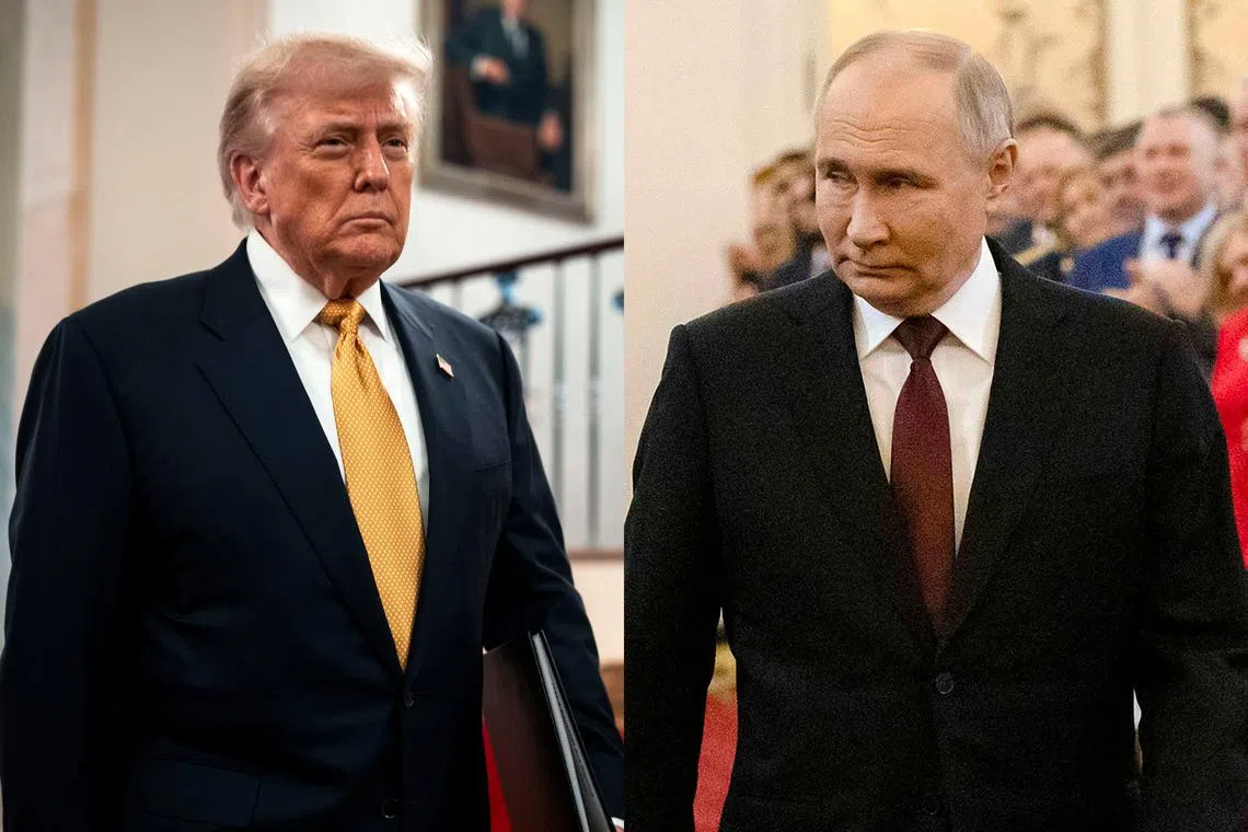 US President Donald Trump (left) and Russian leader Vladimir Putin are set to meet in Anchorage, Alaska, on Aug 15.