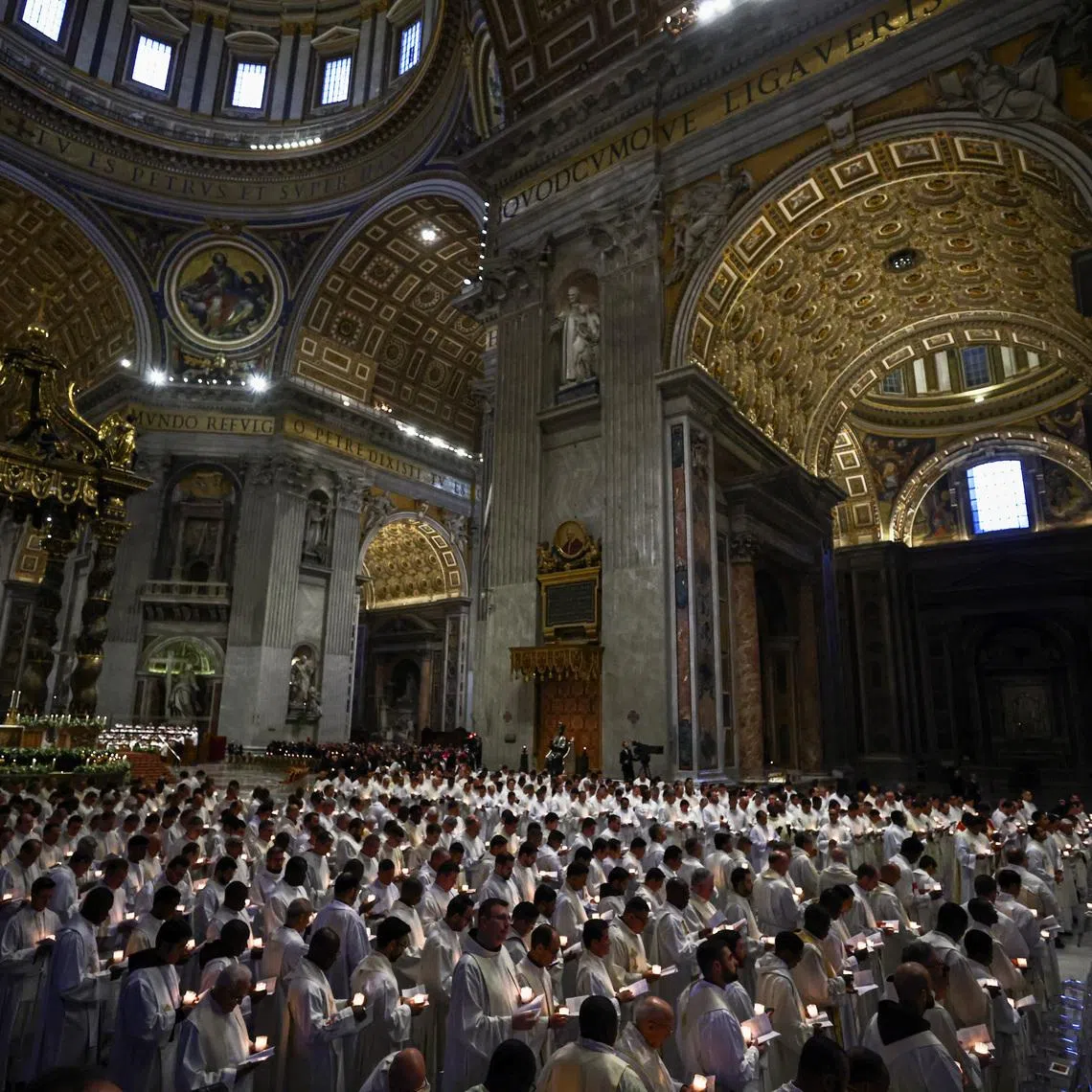 Interior of St. Peter's Basilica on the day of a Mass led by Pope Leo XIV for the Catholic feast of the Presentation of Jesus, at the Vatican, February 2, 2026. REUTERS/Vincenzo Livieri