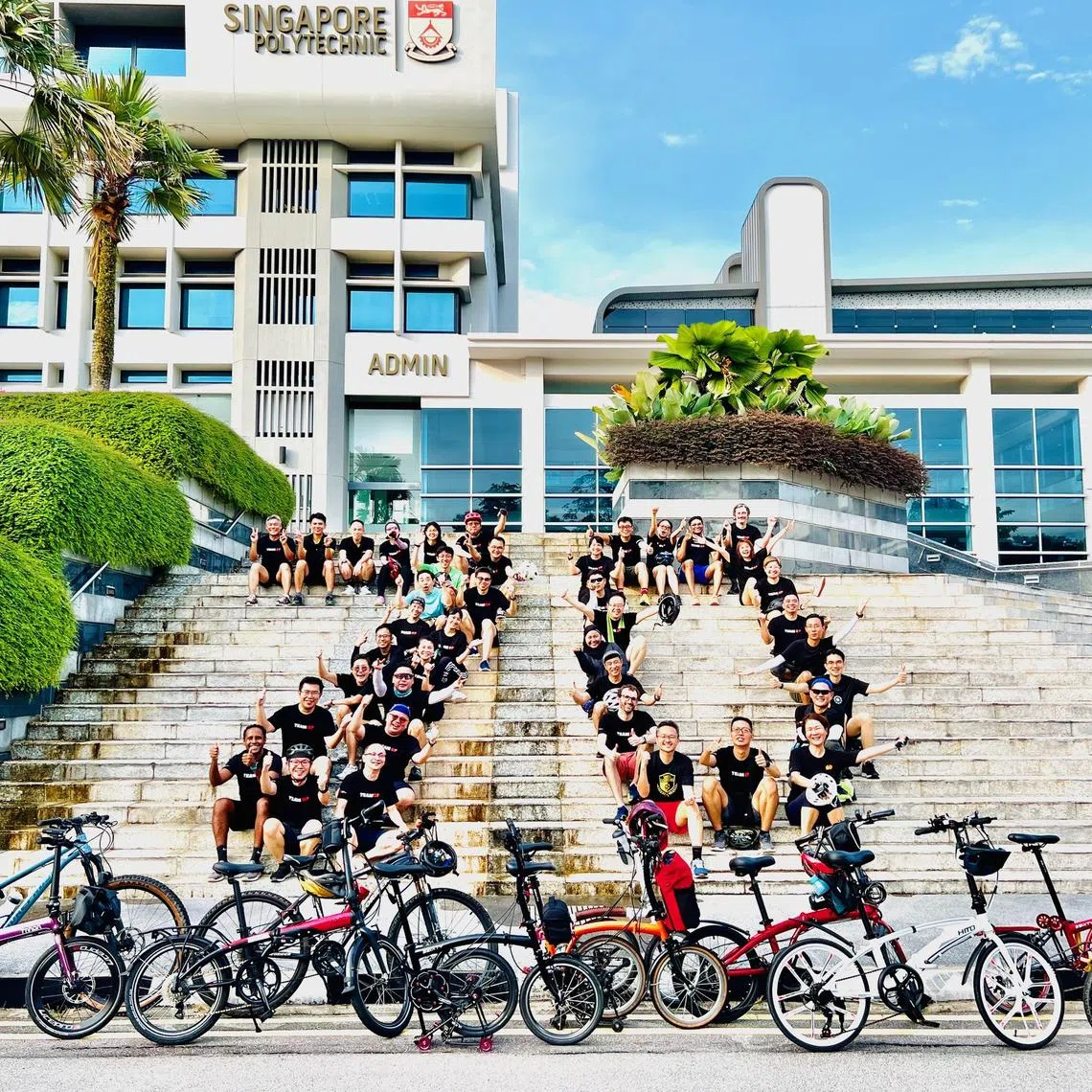 The cycling interest group is one of the 22 employee-initiated groups within Singapore Polytechnic. PHOTO: DR TAN TUAN LIN