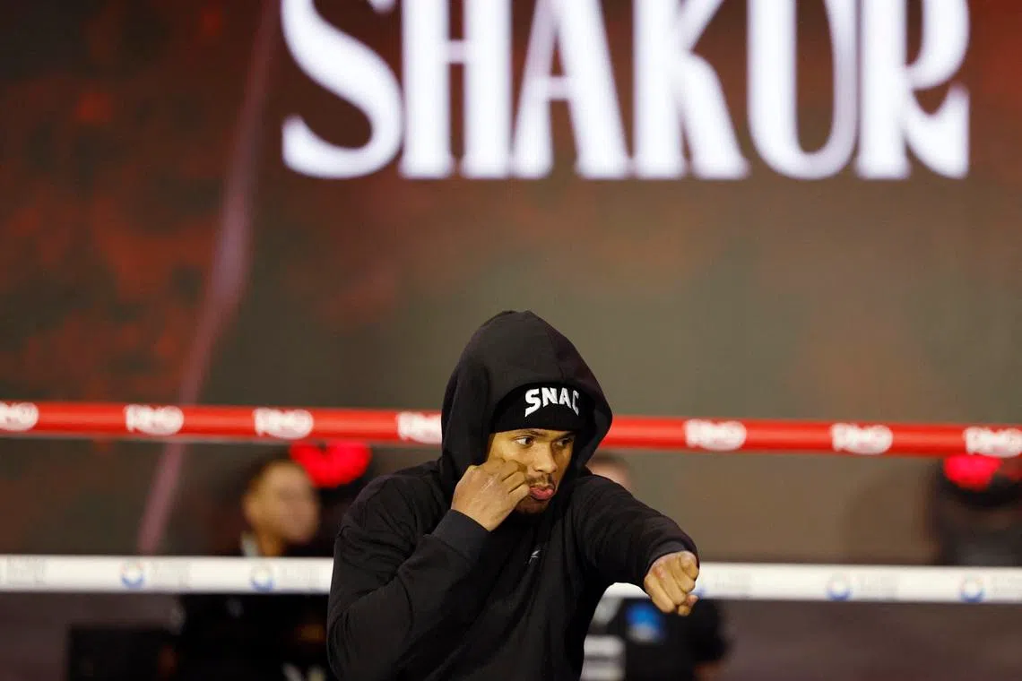 FILE PHOTO: Boxing - Artur Beterbiev and Dmitrii Bivol - Media Workouts - Boulevard City, Riyadh, Saudi Arabia - February 19, 2025 Shakur Stevenson during his workout REUTERS/Hamad I Mohammed/ File Photo