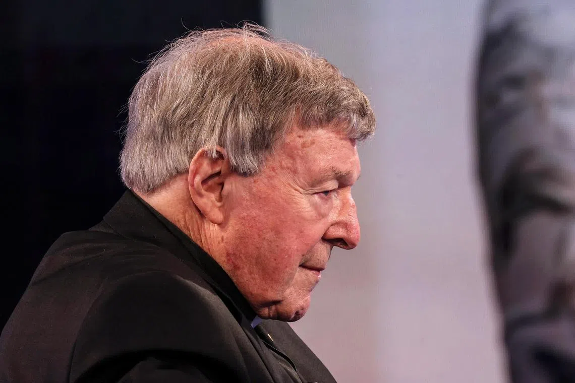 epa10399014 (FILE) - Australian Cardinal George Pell attends the Italian Raiuno TV program 'Porta a Porta' hosted by Italian journalist Bruno Vespa, in Rome, Italy, 04 November 2021. According to a statement from the Catholic Archdiocese of Sydney, Cardinal George Pell died at age 81 on 11 January 2023 in Rome.  EPA-EFE/GIUSEPPE LAMI