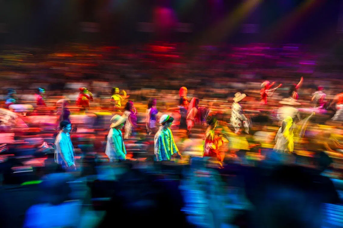 Models presenting creations from Issue Thailand designs during the Siam Paragon Bangkok International Fashion Week 2023, in Bangkok, Thailand, on Oct 5.