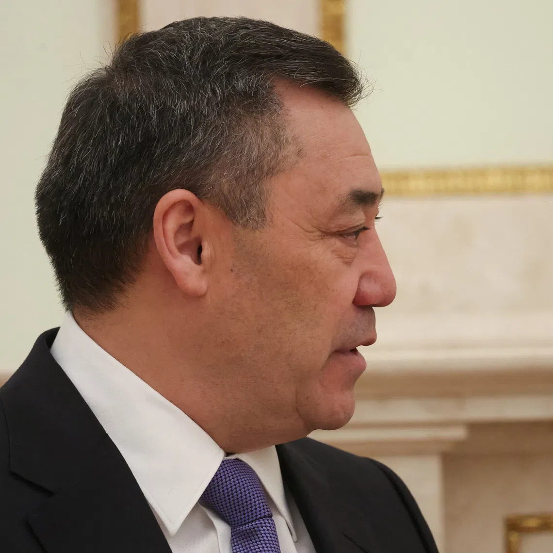 Kyrgyz President Sadyr Japarov attends a meeting with Russian President Vladimir Putin at the Kremlin in Moscow, Russia April 23, 2026. Maxim Shipenkov/Pool via REUTERS