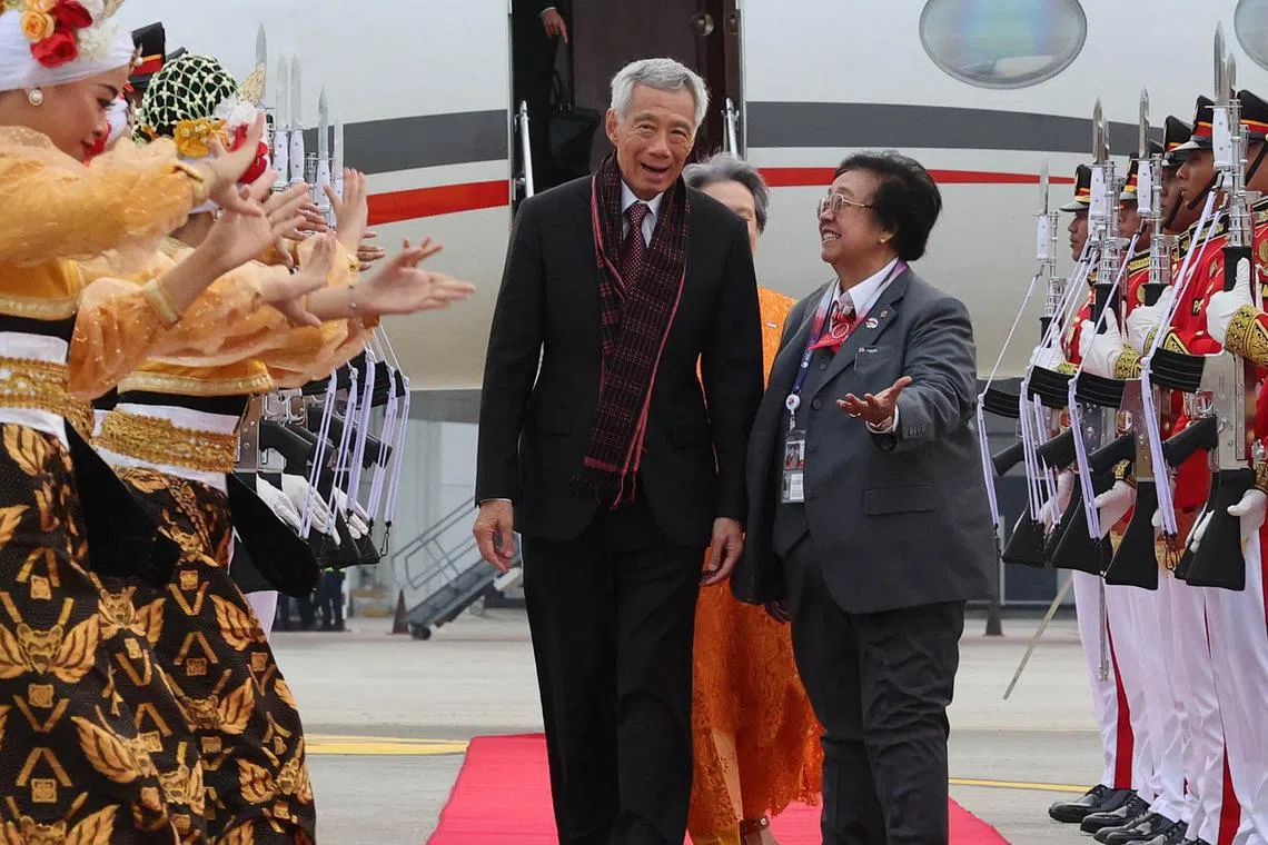 PM Lee Hsien Loong arriving at Soekarno-Hatta International Airport in Jakarta on Sept 4, 2023.