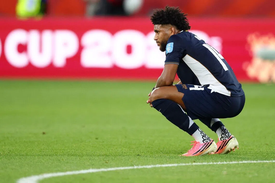 Panama midfielder Carlos Harvey is desolate after his team’s elimination following 1-0 losses to Ghana and Croatia.