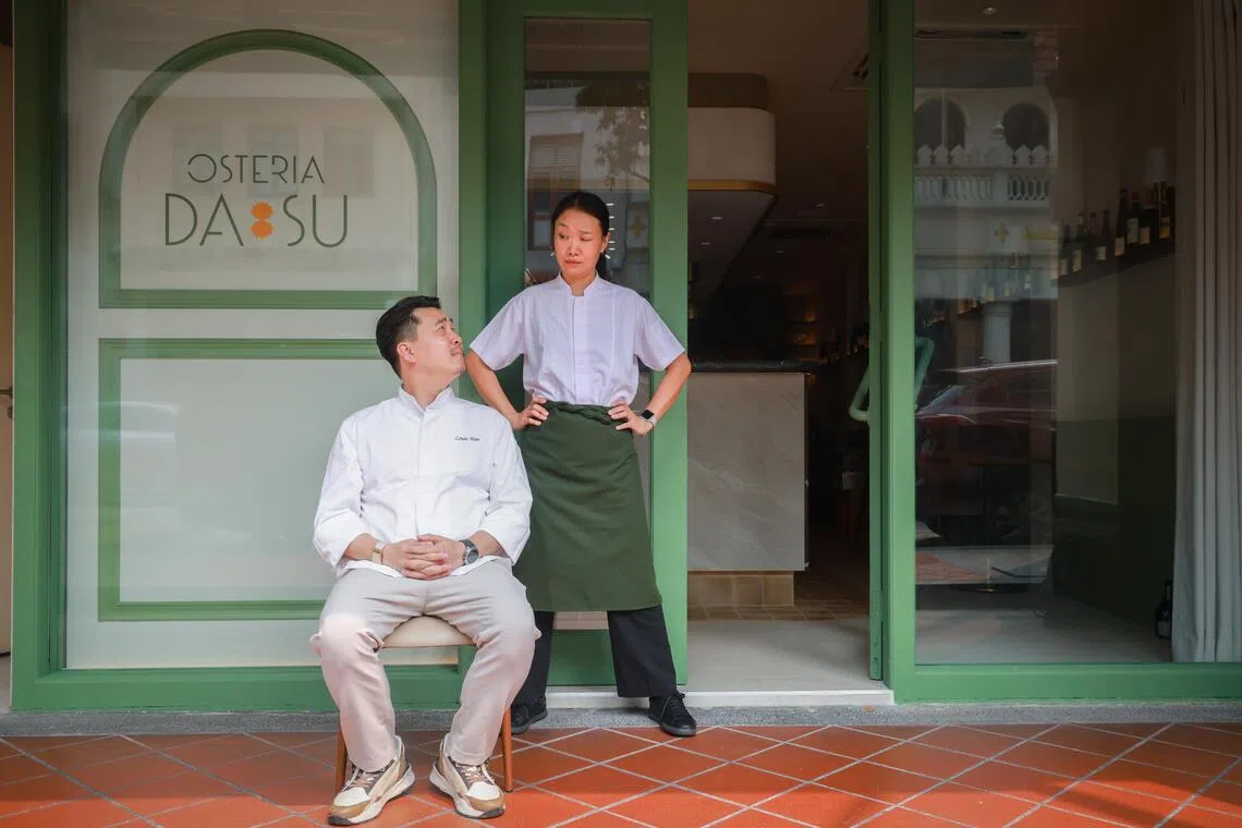 Chefs Louis Han and Suji Park at Osteria Da Su in Telok Ayer.