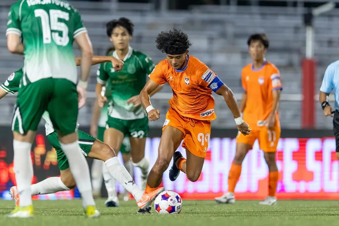 Albirex Niigata's Shingo Nakano in action in a 2-0 win over Geylang International on Sept 12. He scored both goals.
