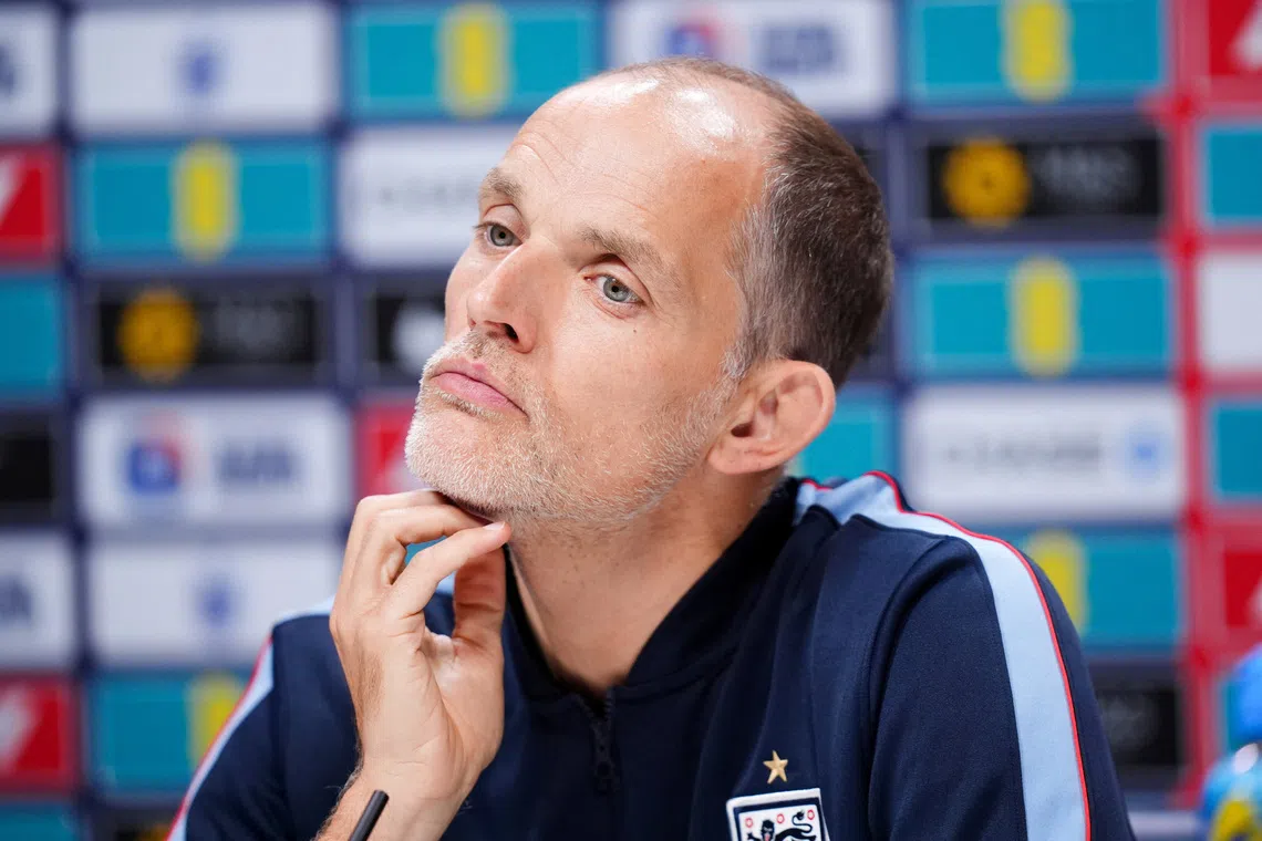 Soccer Football - Nations League - England Press Conference - Tottenham Hotspur Training Ground, London, Britain - October 5, 2026 England manager Thomas Tuchel during the press conference John Walton/Pool via REUTERS