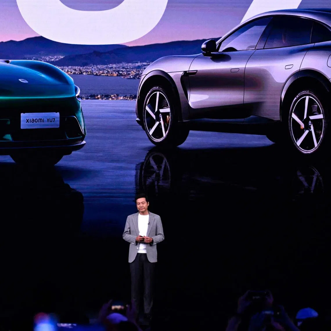 Xiaomi CEO Lei Jun at the launch of its first electric SUV, the YU7, in Beijing in June.